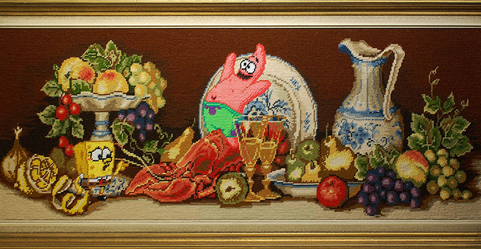 Artist Embroiders Pop Culture References Into These Old Tapestries To Give Them A New Life (28 Pics)