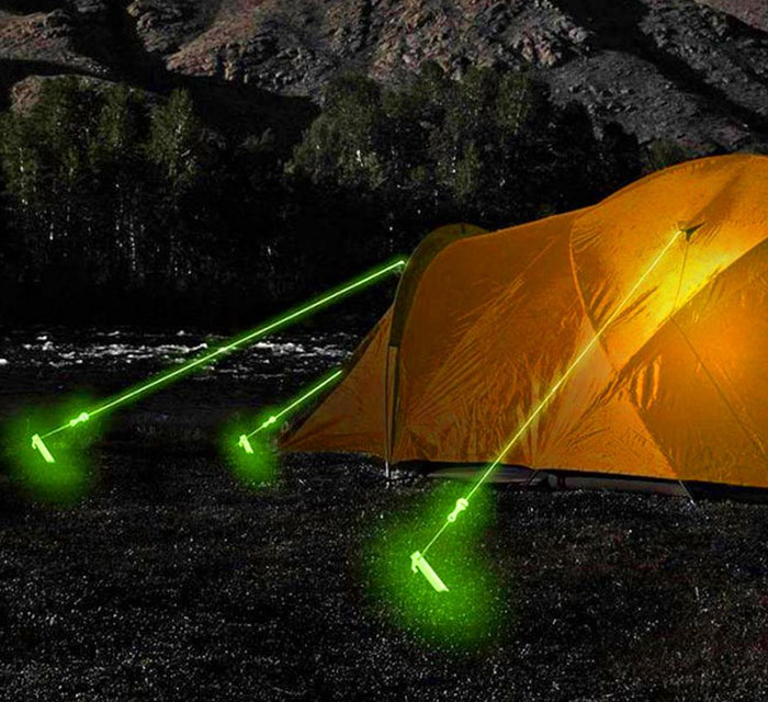 These Tent Ropes That Glow In The Dark Will Prevent Tripping Over Them At Night These Tent Ropes That Glow In The Dark Will Prevent Tripping Over Them At Night
