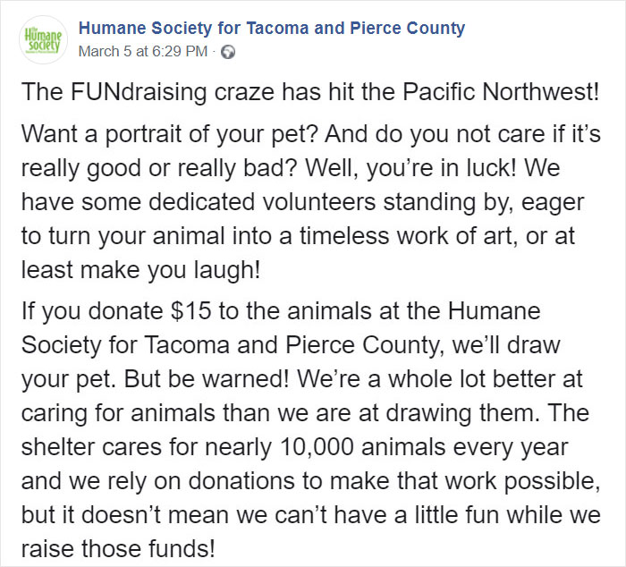 Person Shares What They Got When They Donated $45 To The Humane Society For 3 Hand-Drawn Portraits Of Their Pets