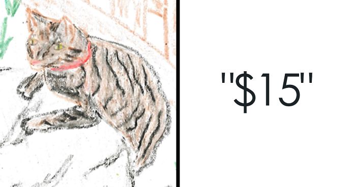 Person Shares What They Got When They Donated $45 To The Humane Society For 3 Hand-Drawn Portraits Of Their Pets
