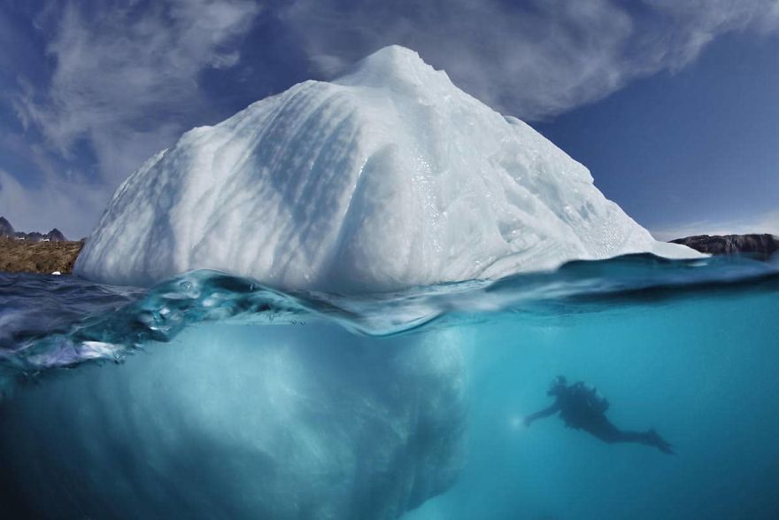 Photographer Takes Incredible Pictures Of Greenland's Underwater Icebergs