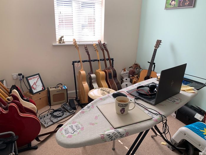 My Set Up Whilst The Husband Is At The Dining Room Table