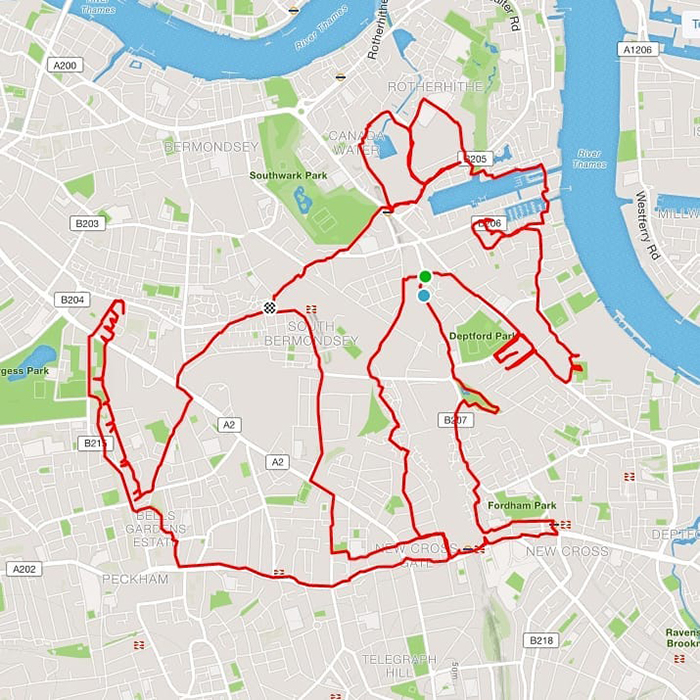 Jogger Turns Running Routes Into Fun Animal Artwork Using A GPS Tracker Jogger Turns Running Routes Into Fun Animal Artwork Using A GPS Tracker