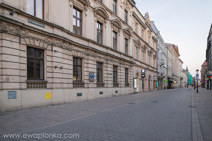 Empty Krakow Old Town During Coronavirus Pandemic