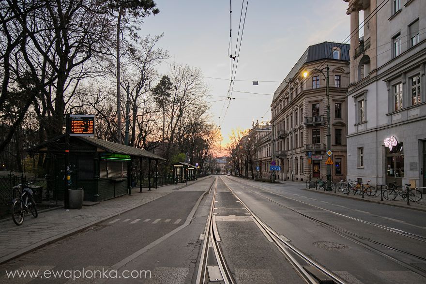 Empty Krakow Old Town During Coronavirus Pandemic