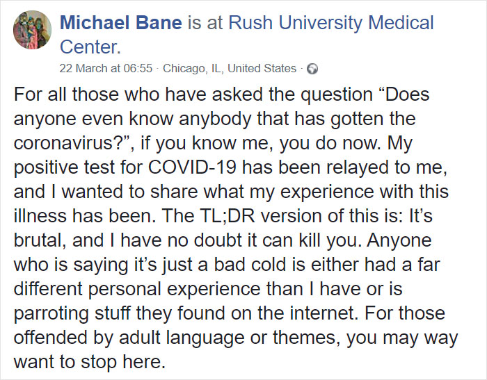 "It's Brutal": Man Who Tested Positive For COVID-19 Shares The Innocent First Symptoms He Experienced
