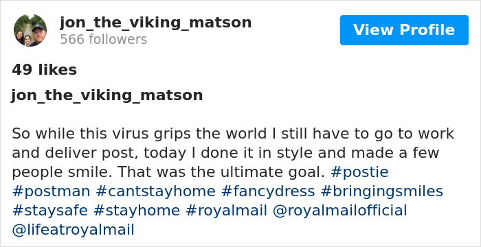 Postman Is Doing His Deliveries In Funny Costumes To Cheer People Up