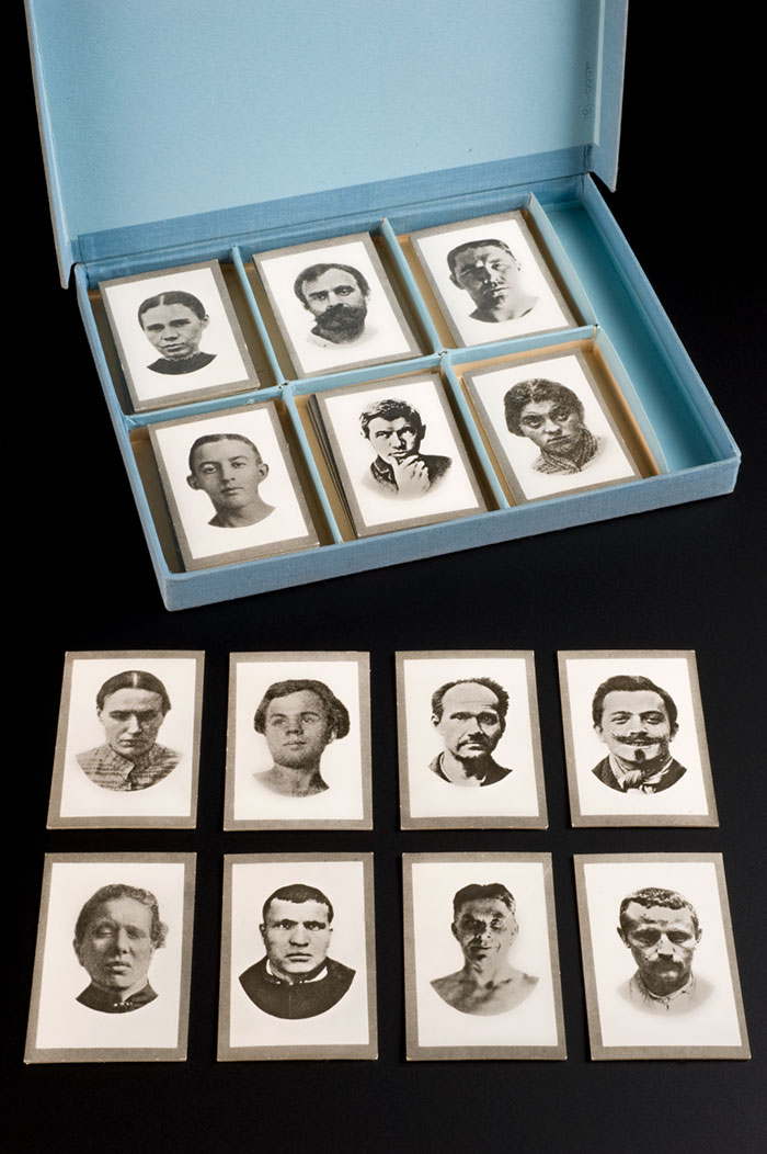 Black and white portraits arranged as cards from the Szondi test used to reveal hidden personality traits. Black and white portraits arranged as cards from the Szondi test used to reveal hidden personality traits.