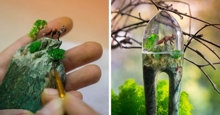 Russian Couple Places Tiny Fantasy-Inspired Worlds Into Their Jewelry And Decor Pieces (69 Pics)