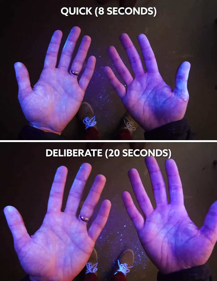 Former NASA Engineer Uses Glow Powder To Show How Fast Germs Can Spread