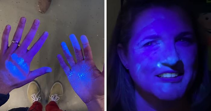 Former NASA Engineer Uses Glow Powder To Show How Fast Germs Can Spread
