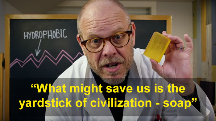 Alton Brown Explains Why Soap Is Better Than Hand Sanitizer In An Amusing Handwashing Tutorial Alton Brown Explains Why Soap Is Better Than Hand Sanitizer In An Amusing Handwashing Tutorial