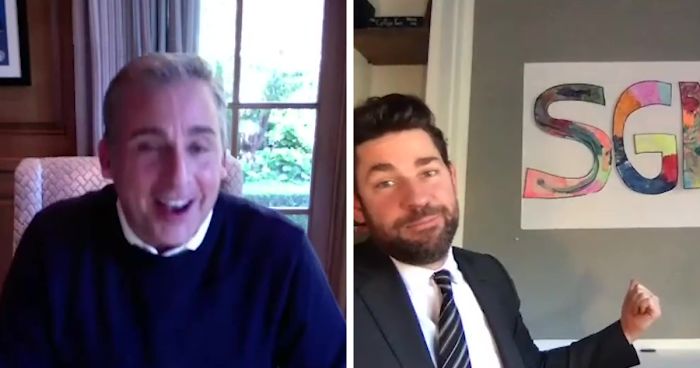 John Krasinski Shares Some Good News, Invites Steve Carell To Lift Up People’s Spirits