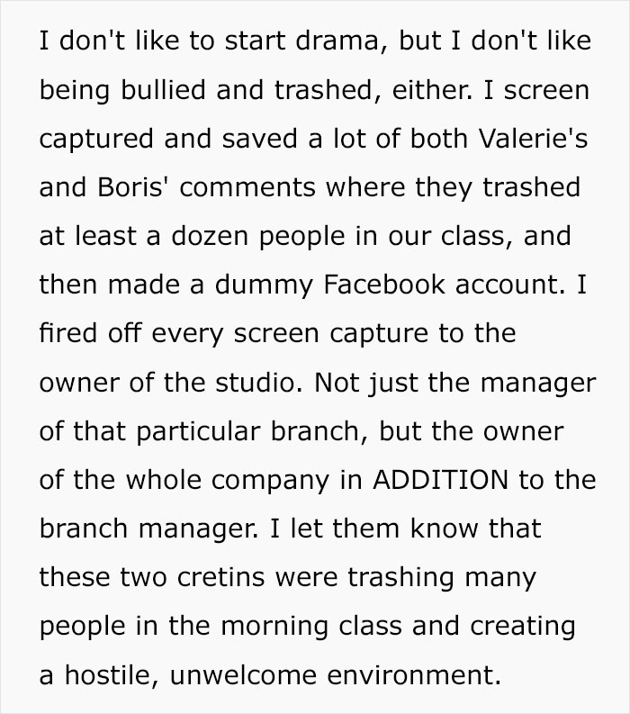 Woman Gets Two Bullies In Her Fitness Class Banned After Sending Screenshots To The Club's Managers