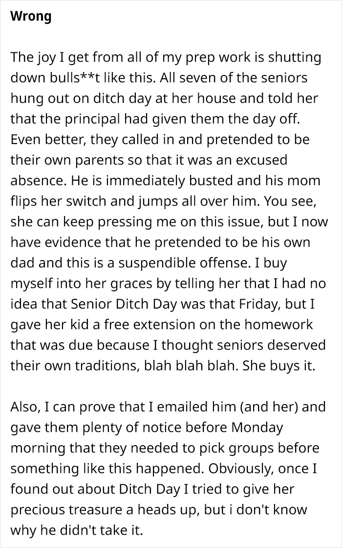 Teacher Shares How He Prepared And Executed A Super Detailed Plan On How To Punish 7 Slackers With Protective Parents Teacher Shares How He Prepared And Executed A Super Detailed Plan On How To Punish 7 Slackers With Protective Parents