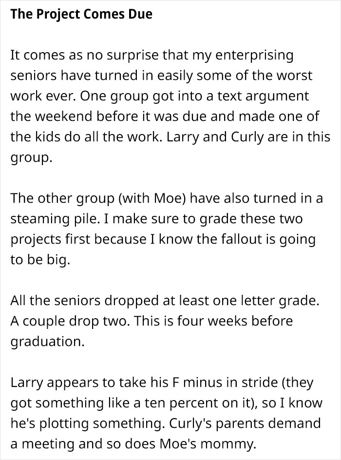 Teacher Shares How He Prepared And Executed A Super Detailed Plan On How To Punish 7 Slackers With Protective Parents Teacher Shares How He Prepared And Executed A Super Detailed Plan On How To Punish 7 Slackers With Protective Parents