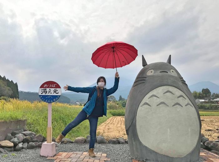 Elderly Couple Recreated A Totoro Bus Stop In Real Life Elderly Couple Recreated A Totoro Bus Stop In Real Life