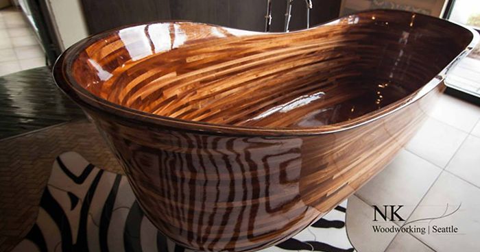 This Woodworker Uses His Background In Shipbuilding To Create Stunning Wooden Bathtubs