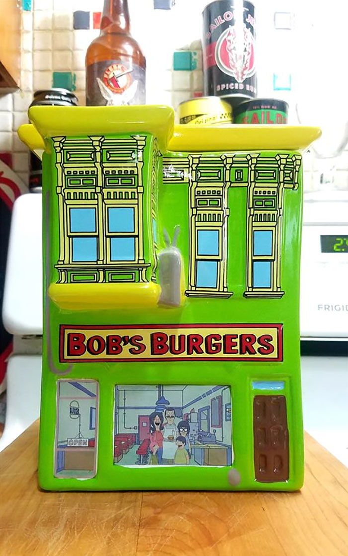 Picked Up A Bob's Burgers Cookie Jar At Goodwill For $1.99! Didnt Have Any Cookies So I Filled It With Ramen Packets For Now