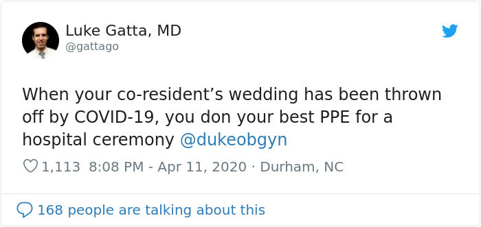 Residents Exchange Vows In Front Of Hospital Staff After Their Wedding Gets Canceled Due To Coronavirus Residents Exchange Vows In Front Of Hospital Staff After Their Wedding Gets Canceled Due To Coronavirus