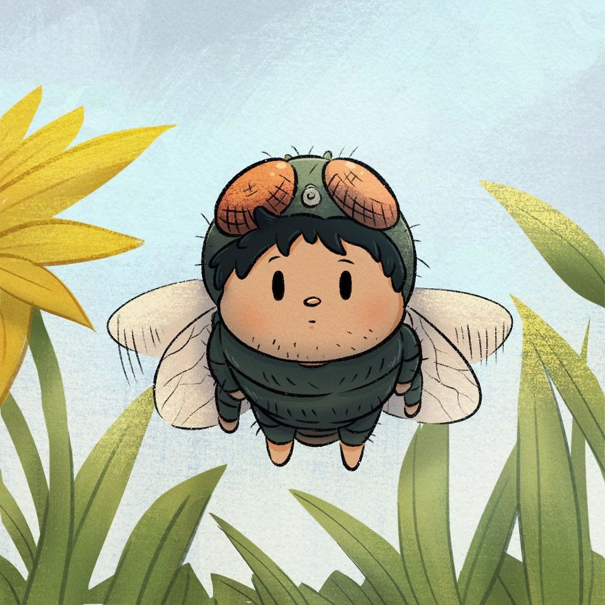 Thai Artist Illustrates A Thought-Provoking Story About A Butterfly And A Fly