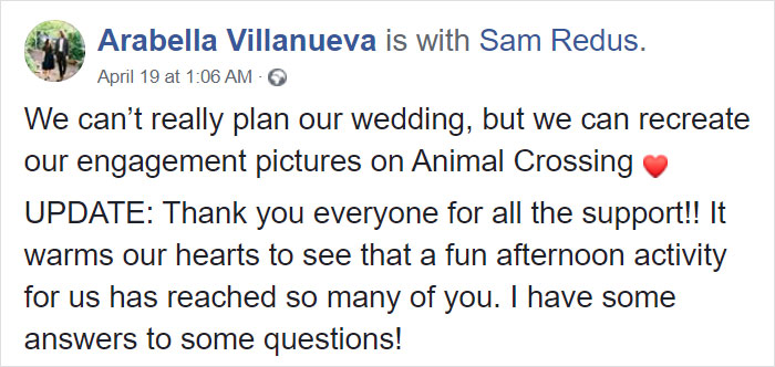 Couple Recreate Their Engagement In Animal Crossing, People Think It's One Of The Most Best Uses Of The Game Couple Recreate Their Engagement In Animal Crossing, People Think It's One Of The Most Best Uses Of The Game