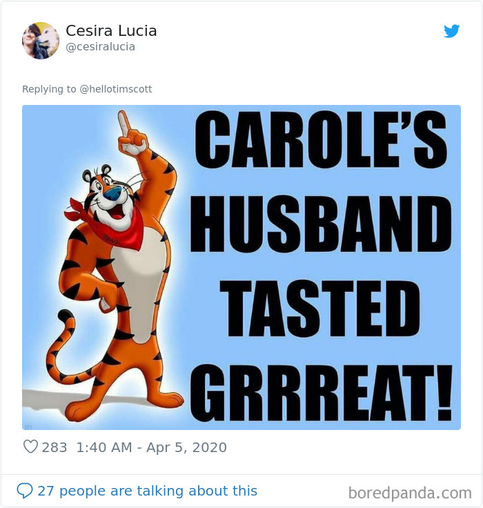 Guy Makes Delivery Couriers Smile By Putting Up Signs On His Door That Ask If Carole Baskin Is The Reason Why Her Husband Went Missing