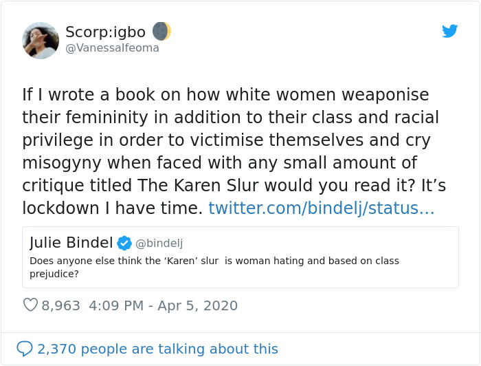 Feminist Suggests &ldquo;Karen&rdquo; Is A Sexist Slur Against Women, People Drop Some Knowledge On What &ldquo;Karen&rdquo; Really Means