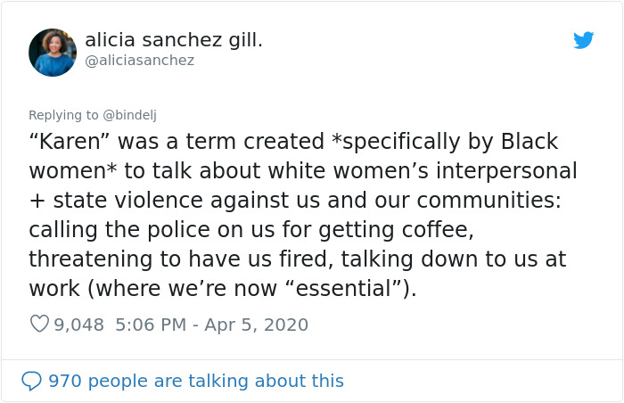 Feminist Suggests &ldquo;Karen&rdquo; Is A Sexist Slur Against Women, People Drop Some Knowledge On What &ldquo;Karen&rdquo; Really Means