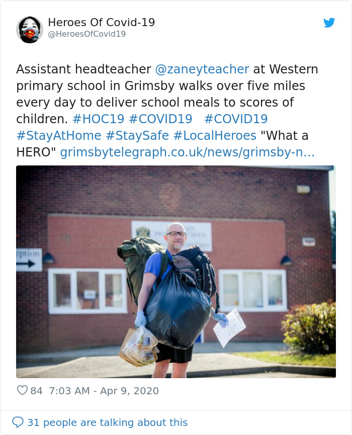 Heroic Teacher Walks 5 Miles Every Single Day To Deliver 40 Lbs Of Free Lunches To 78 Students