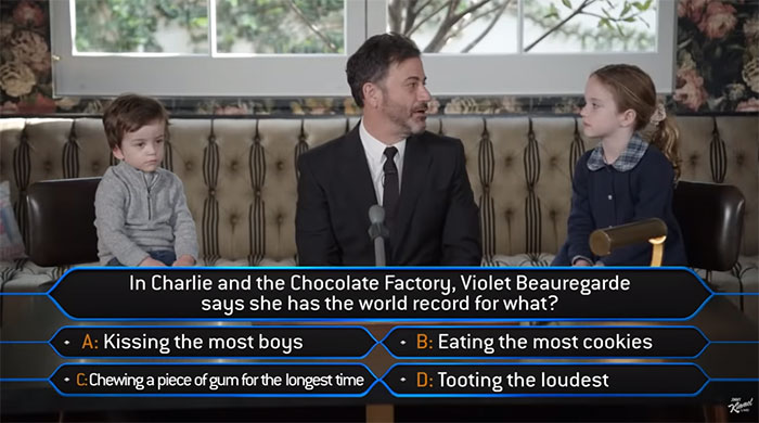 Jimmy Kimmel Hosts 'Who Wants To Be A Millionaire' For His Two Kids And Billy Adorably Loses His Patience Jimmy Kimmel Hosts 'Who Wants To Be A Millionaire' For His Two Kids And Billy Adorably Loses His Patience