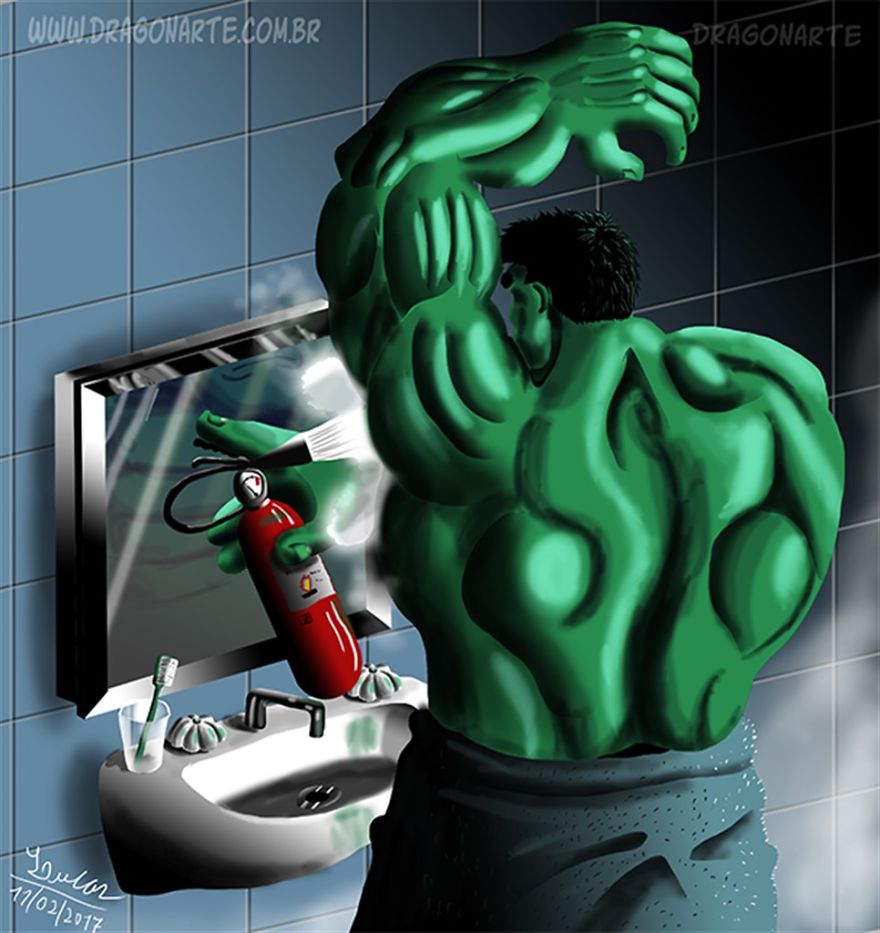 Artist Shows The Daily Lives Of Our Favorite Superheroes And The Result Is Hilarious