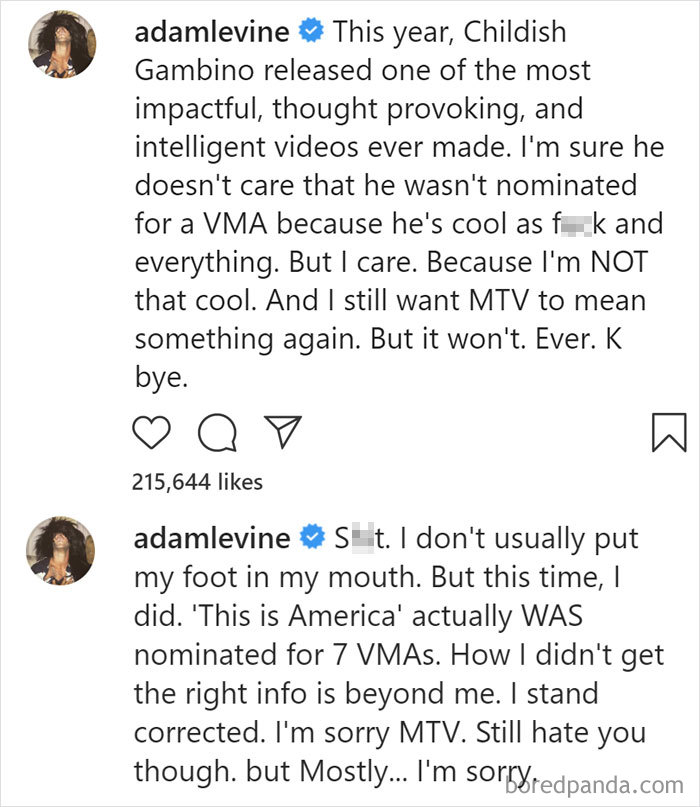 When Adam Levine Spoke Too Soon