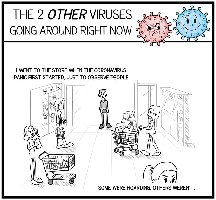 "The 2 Other Viruses Going Around Right Now": Artist Illustrates The Contagious Behaviors That People Are Falling For "The 2 Other Viruses Going Around Right Now": Artist Illustrates The Contagious Behaviors That People Are Falling For