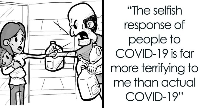 “The 2 Other Viruses Going Around Right Now”: Artist Illustrates The Contagious Behaviors That People Are Falling For