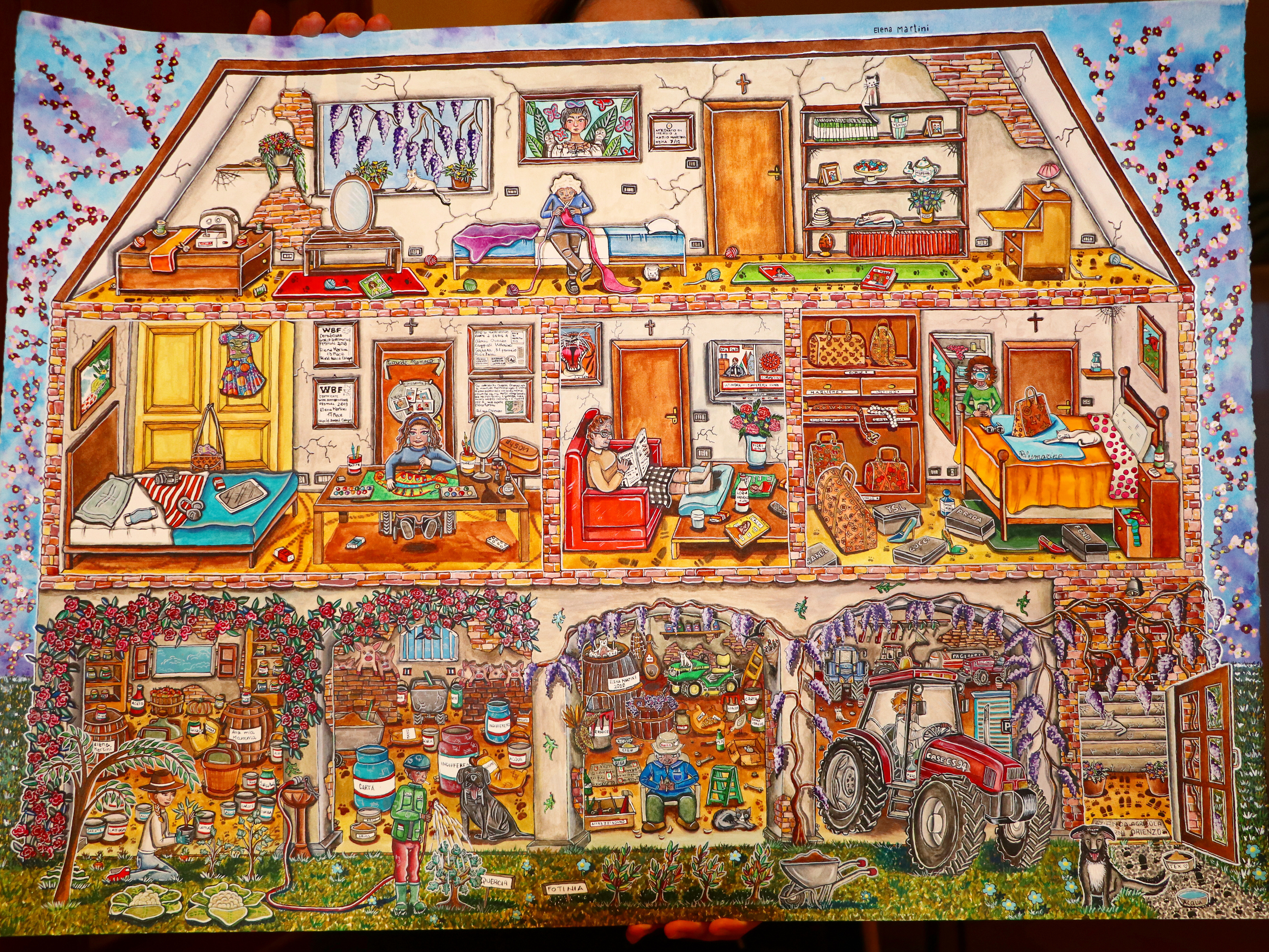 Disabled Girl Paints Tiniest Details In A Big Painting During Lockdown