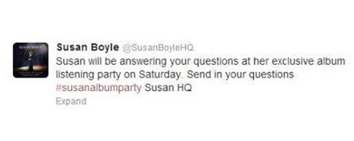 Susan Boyle's Twitter Hashtag Fail
