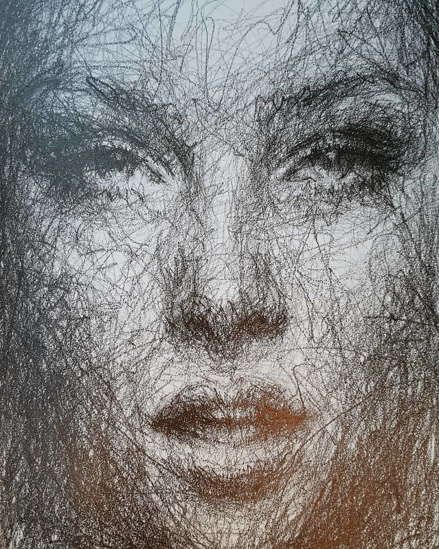 Self-Taught Artist Makes Amazing Female Portraits Based On Doodles