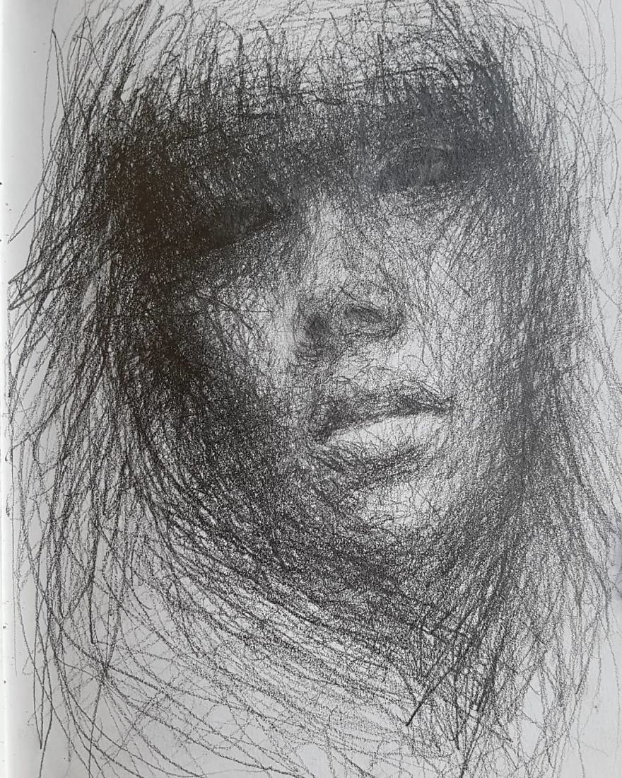 Self-Taught Artist Makes Amazing Female Portraits Based On Doodles