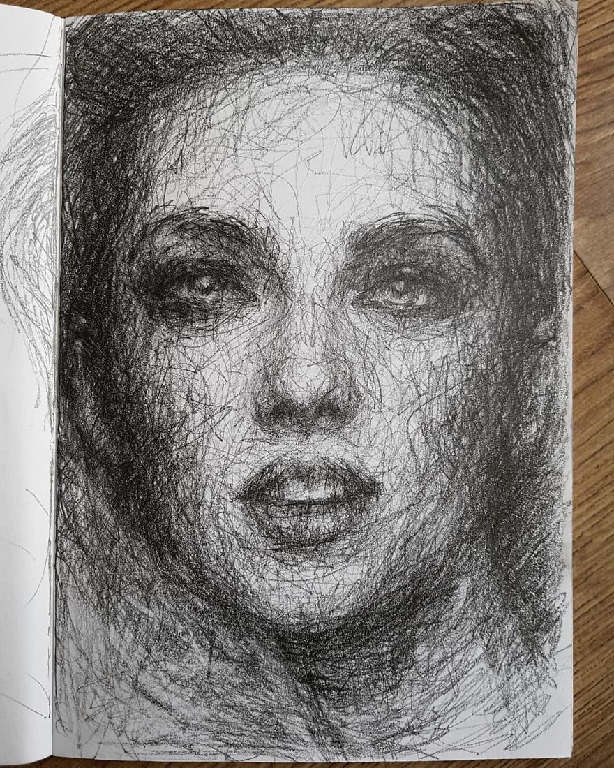 Self-Taught Artist Makes Amazing Female Portraits Based On Doodles