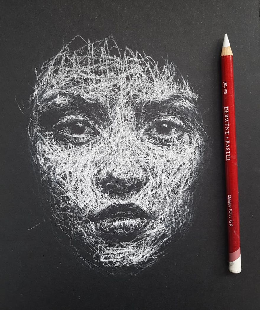 Self-Taught Artist Makes Amazing Female Portraits Based On Doodles