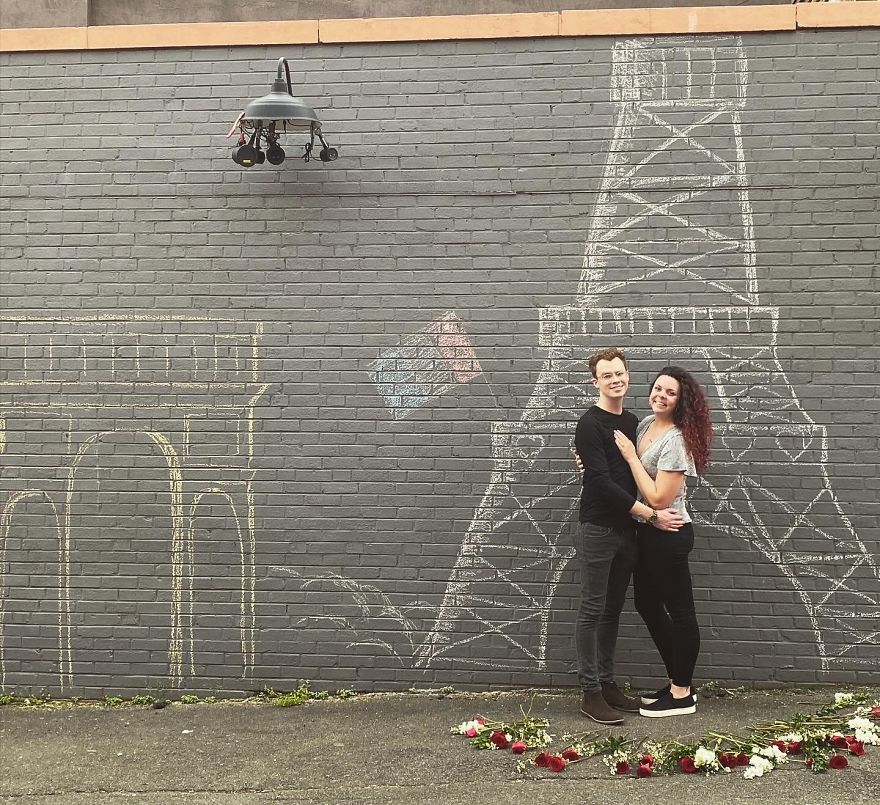 Man Brings Paris To Virginia By Proposing In Front Of A Makeshift Eiffel Tower