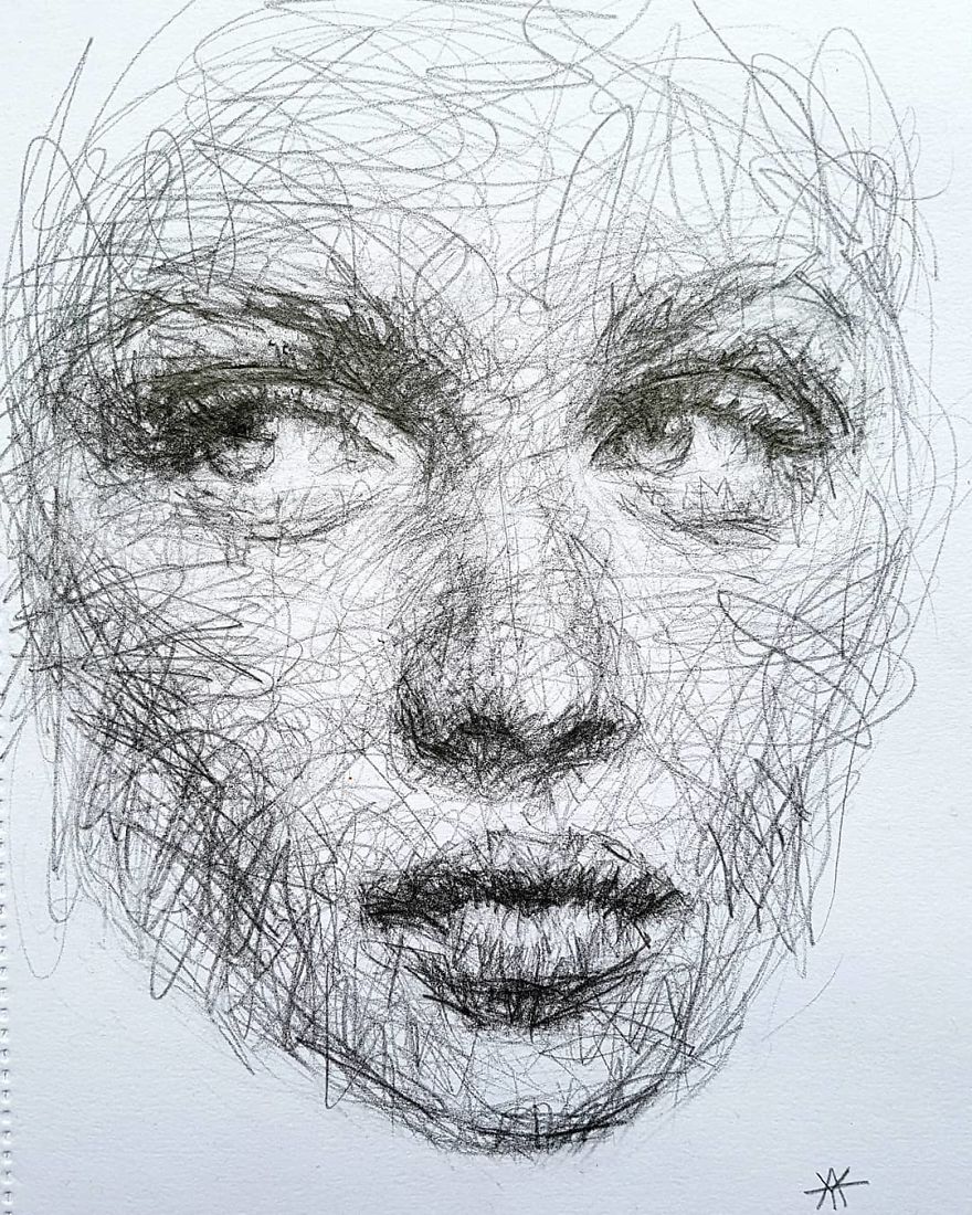 Self-Taught Artist Makes Amazing Female Portraits Based On Doodles