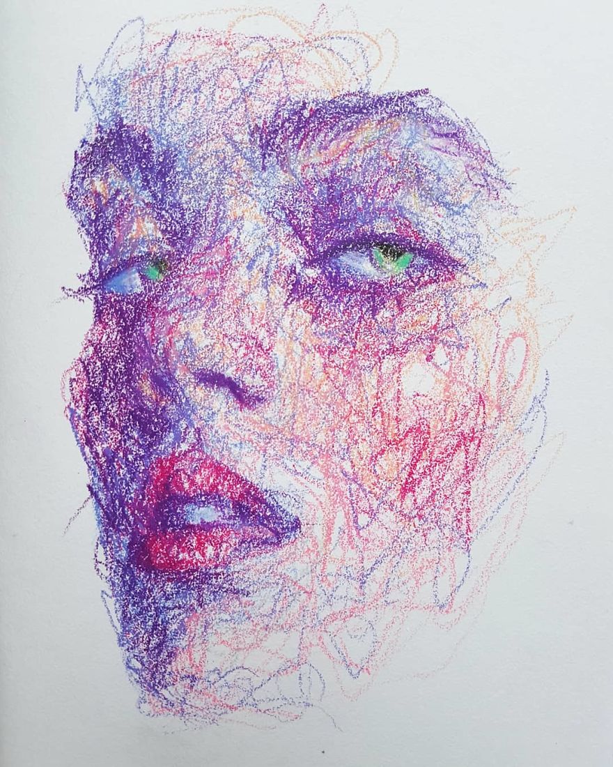 Self-Taught Artist Makes Amazing Female Portraits Based On Doodles