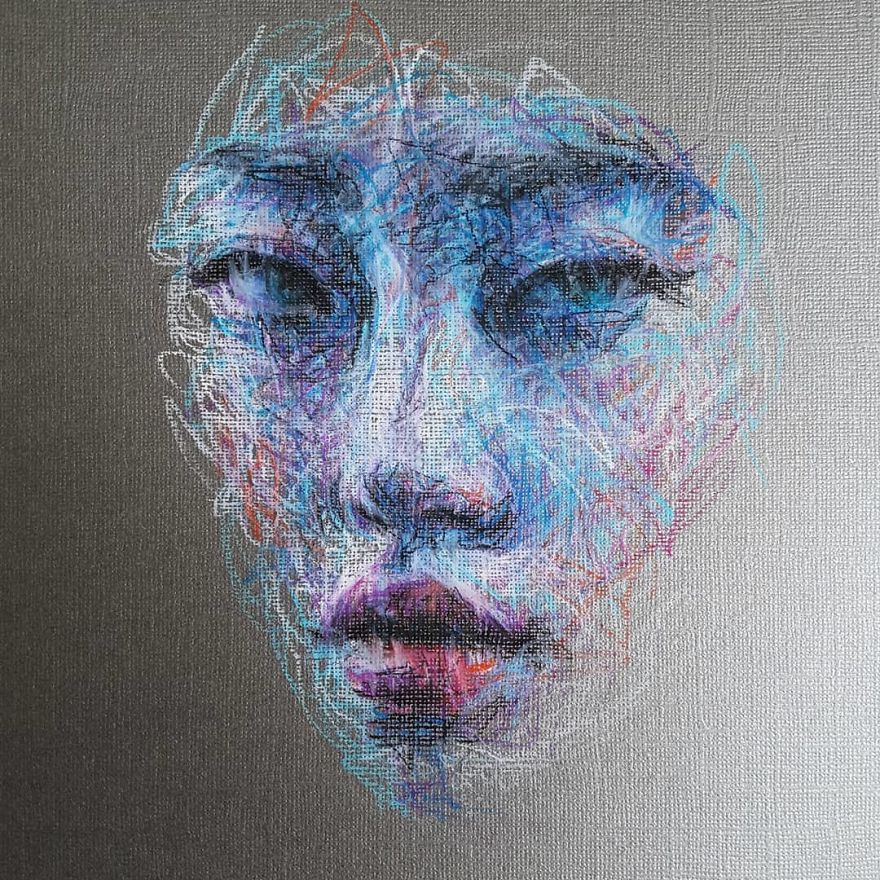 Self-Taught Artist Makes Amazing Female Portraits Based On Doodles