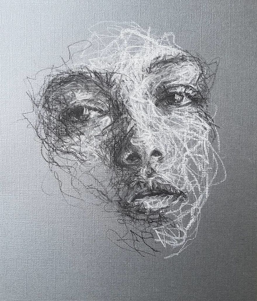 Self-Taught Artist Makes Amazing Female Portraits Based On Doodles