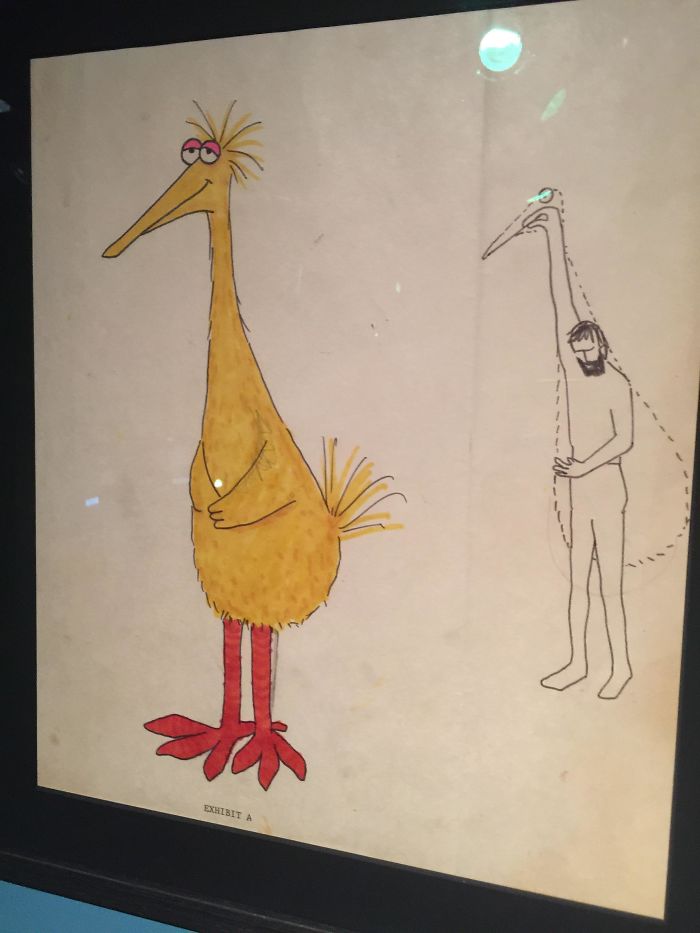Jim Hanson's Original Concept Sketch Of Big Bird At Museum Of Moving Image In Queens, NY