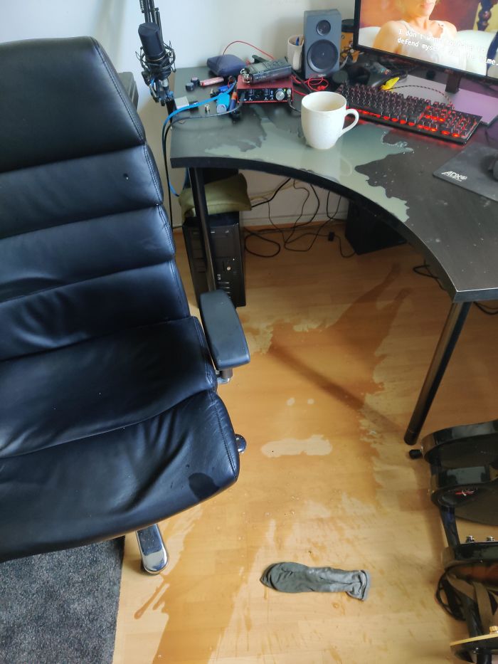 Wanted To Start My Day With A Big Coffee. The Splat Even Has A Face