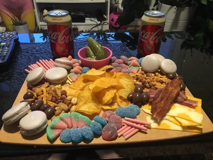 Quarantine Charcuterie Made With Fridge And Cupboard Scraps