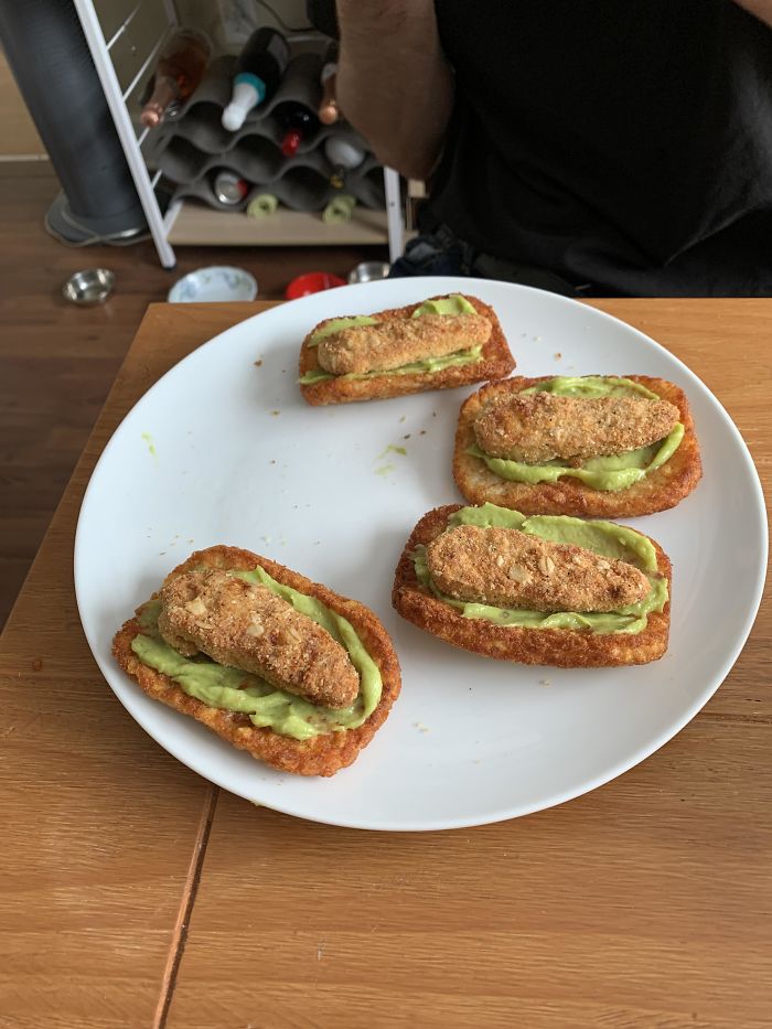 Hashbrown, Guac, Chicken Finger